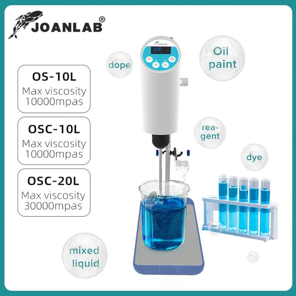 JOANLAB 110V To 220V Laboratory Stirrer Electric Stirrer Digital Display Lab Mixer Lab Equipment Max Stirring Capacity: 20L