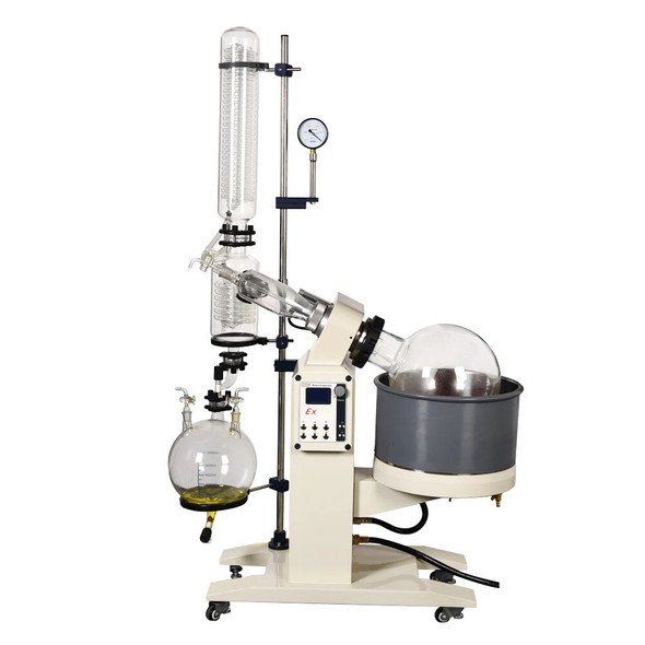 ZOIBKD Laboratory Equipment R-1020 Rotary Evaporator Motor Lifts Can Be Water or Oil Bath Heated