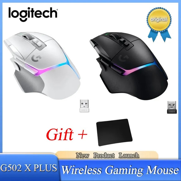 Logitech G502 X PLUS LIGHTSPEED Wireless RGB Gaming Mouse - Optical mouse with LIGHTFORCE hybrid switches, LIGHTSYNC RGB, HERO 2