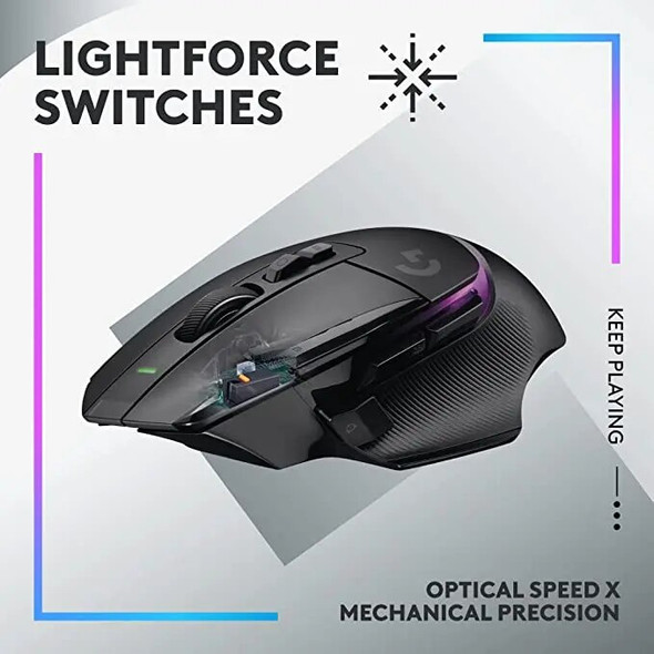 Logitech G502 X PLUS LIGHTSPEED Wireless RGB Gaming Mouse - Optical mouse with LIGHTFORCE hybrid switches, LIGHTSYNC RGB, HERO 2