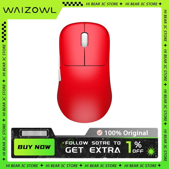 WAIZOWL OGM Cloud Wireless Mouse PAW3395 Sensor Nordic 52840 Chip FPS Three Mode Gaming Mouse 55g Light Weight Pc Gamer Office