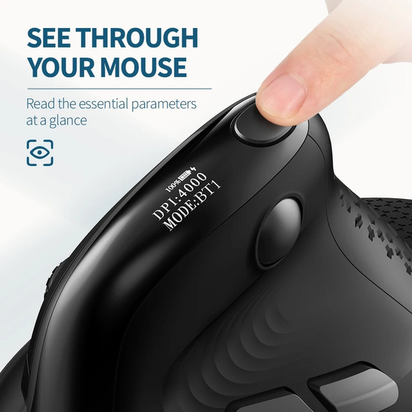 Xiaomi M618XSD Seeker Ergonomic Vertical Mouse with OLED Screen 4000DPI Rechargeable 1000mA Removable Back Cover For Computer