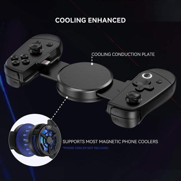 LEADJOY M1 iPhone Gamepad Gaming Controller with Mobile Phone Cooler Cooling Fan for iPhone Cloud Gaming Xbox Game Pass STADIA