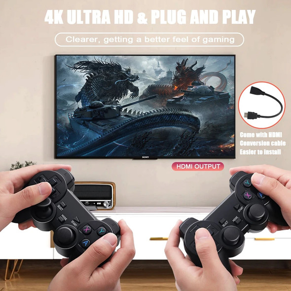 GD10 Game Stick 256G 4K HD Video Game Console Double Wireless 2.4G Controller Retro Console 58000 Games For PSP Christmas Gift