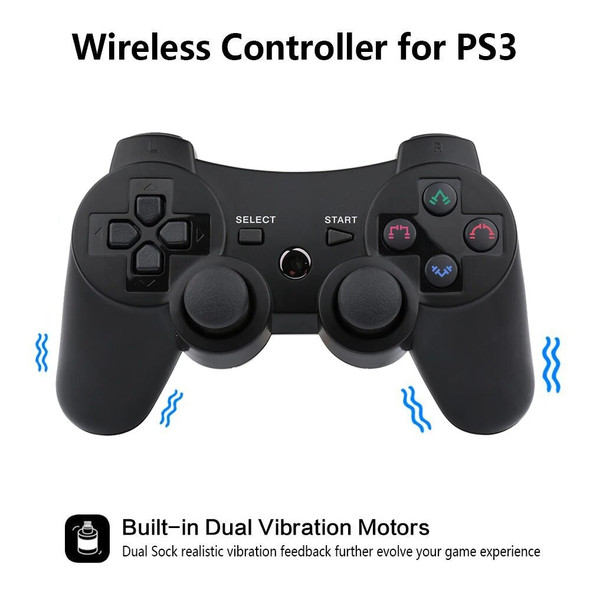 Lioeo Wireless Gaming Controller Gamepad Double Vibration Joypad PS3 6-Axis Motion Sensor Battery 360°Game Joystick For SonyPS3