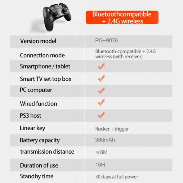 1/3PCS Ipega PG-9156 2.4G Wireless Gamepad Mobile Game Controller For 4 iOS MFI Games Android PSWin 11