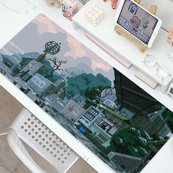 Pixel Art Gaming MousePad XXL Computer Laptop Gamer Extended Mouse Mat Large Anime Mouse Pad 900x400 Keyboard Kawaii Desk Mat