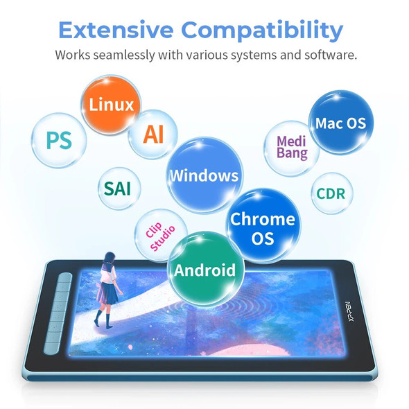 XPPen Artist 12 2nd Graphic Tablet Pen Monitor Drawing Display 127% sRGB 8192Level with 8 Keys Tilt Support Windows mac Android