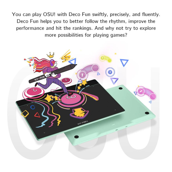 XPPen Deco Fun Graphics Tablet Digital Drawing Tablet 8192 levels Tilt Online Education Support Android Mac Linux Windows Chrome