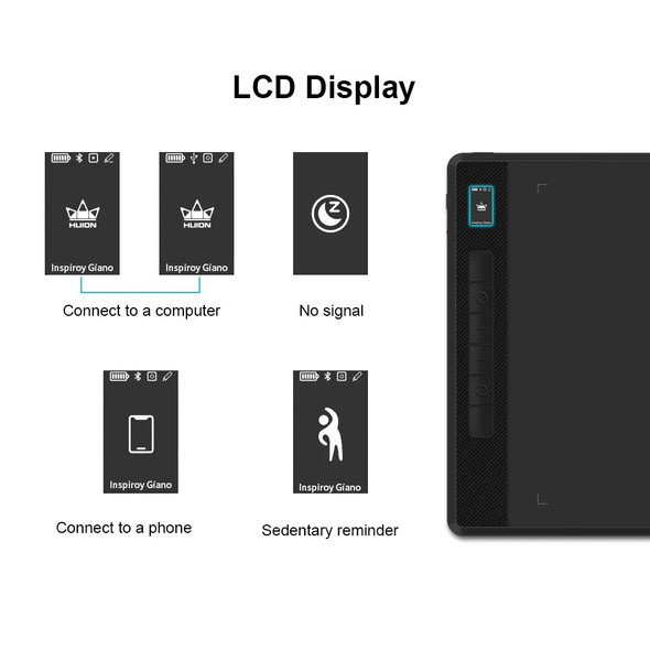 HUION Inspiroy Giano G930L Graphic Tablet Drawing Tablets Bluetooth Wireless Battery-free Pen With 6 press keys For Android MAC