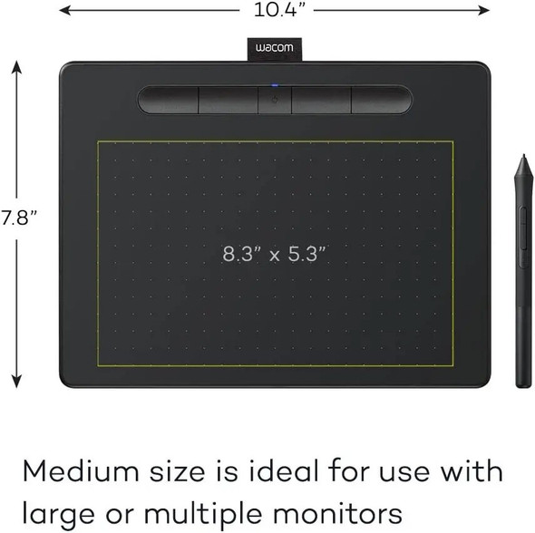 Wacom Intuos CTL-6100WL Medium Bluetooth Graphic Drawing Tablet 4 ExpressKeys Works with Chromebook Mac OS Android Windows