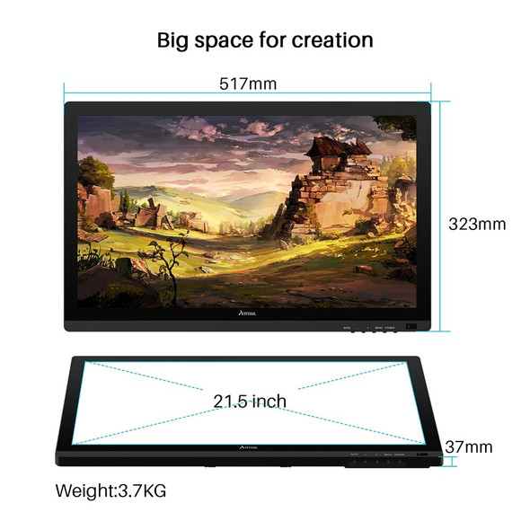 Artisul D22S Battery-free 21.5 inch Graphic Drawing Tablet Monitor Display Drawing Tablet Display 8192 Levels IPS