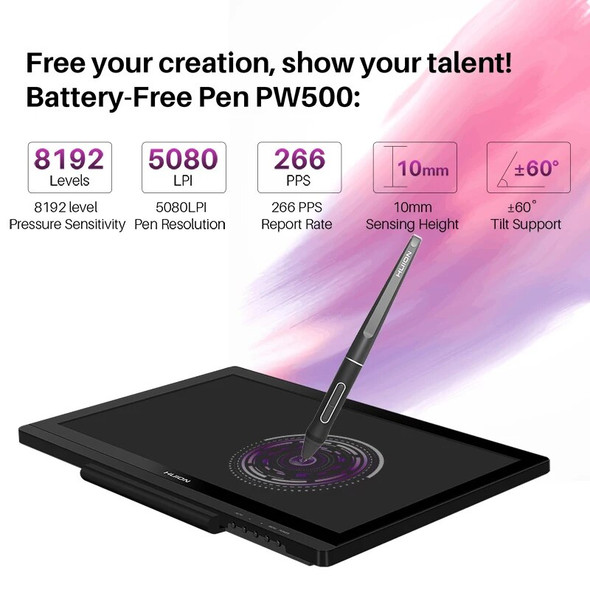 19.53 Inch Graphics Tablet Screen Huion Kamvas 20 AG Glass Animation Drawing Tablet Monitor 8192 Levels Battery Free Pen PW500