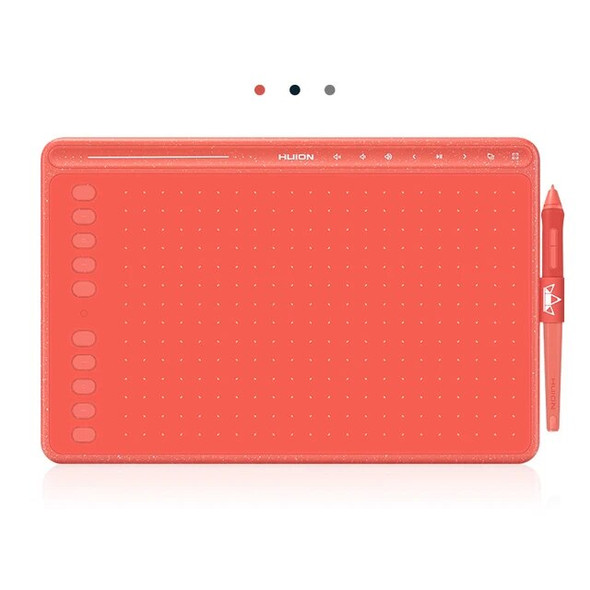 3 Color HS611 Graphics Tablet Pen Digital Drawing Tablets Multimedia Keys Media Bar Battery-Free Stylus with Tilt Function