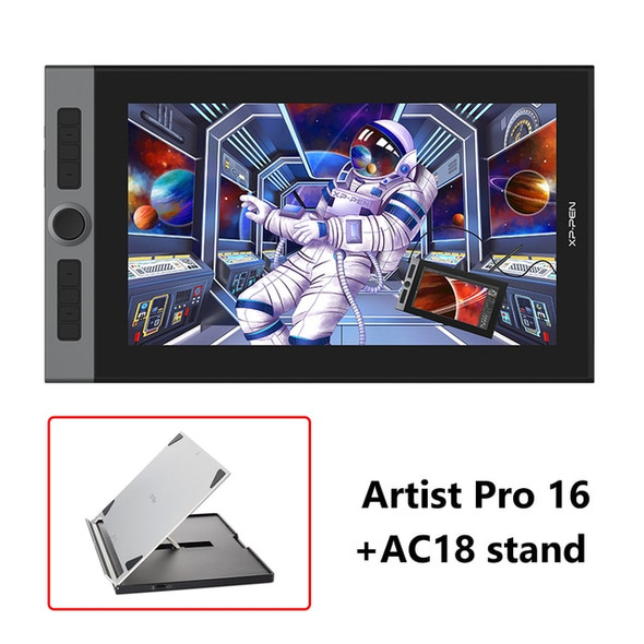XPPen 15.6 inch Artist Pro 16 Graphics Tablet Monitor Pen Drawing Screen 133%sRGB Battery-free X3 Stylus Tilt for Windows mac