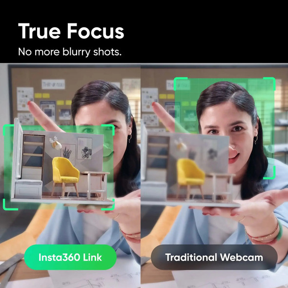 Insta360 Link - 4K Webcam With 1/2&quot；AI Tracking，Sensor, HDR，Gesture Control, Specialized Modes，Noise-Canceling Microphones