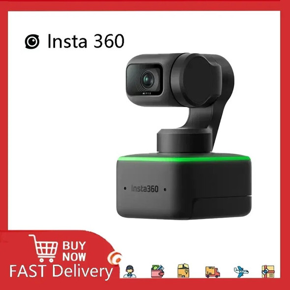 Insta360 Link Webcam 1/2" Sensor 4K Webcam AI Tracking Noise-Canceling Gesture Control HDR Microphones Specialized Modes