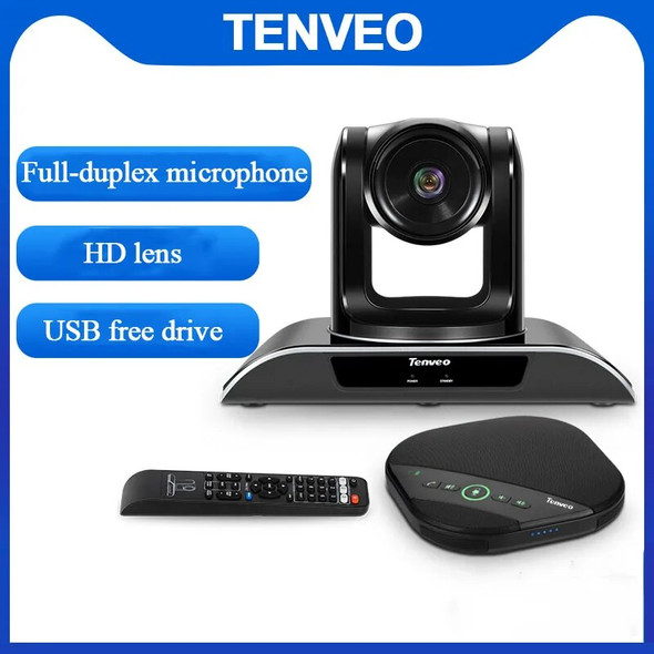 Tenveo Webcam Full HD 1080P PTZ Camera 3X Zoom USB Conference camera Pan Tilt 138° wide-angle microphone Conference System set