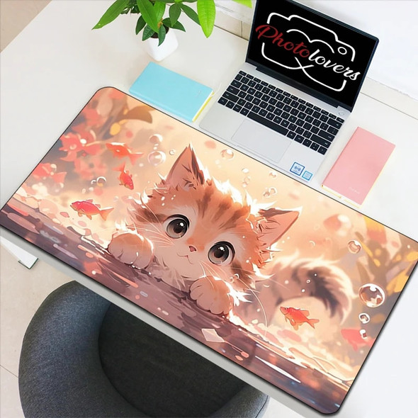 Anime Xxl Mouse Pad Gaming Accessories Cartoon Cat Keyboard Mousepad Gamer Desk Mat Cute Computer Offices Pc Cabinet Kawaii Mice