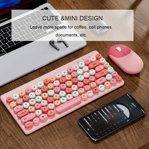 Wireless Portable Small MINI Pink 2.4G Keyboard Mouse Combos Hot Selling for PC, Laptop, Tablet, Notebook For IOS Android Window