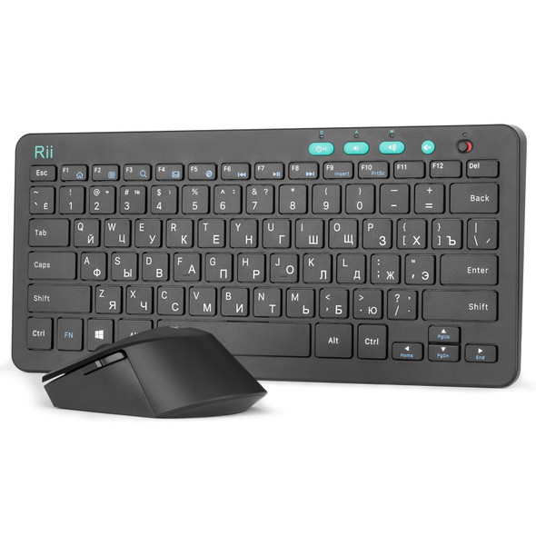 Rii RKM709 2.4 Russian Wireless Keyboard and Mouse Combo, Multimedia Office Keyboard for PC, Laptop and Desktop,Business Office