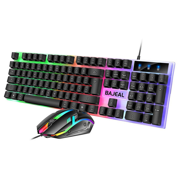 Wired Keyboard Mouse Combo RGB Backlight Computer Mechanical Keyboard and Mouse Kit 104 Keys Usb Interface for Desktop PC Laptop