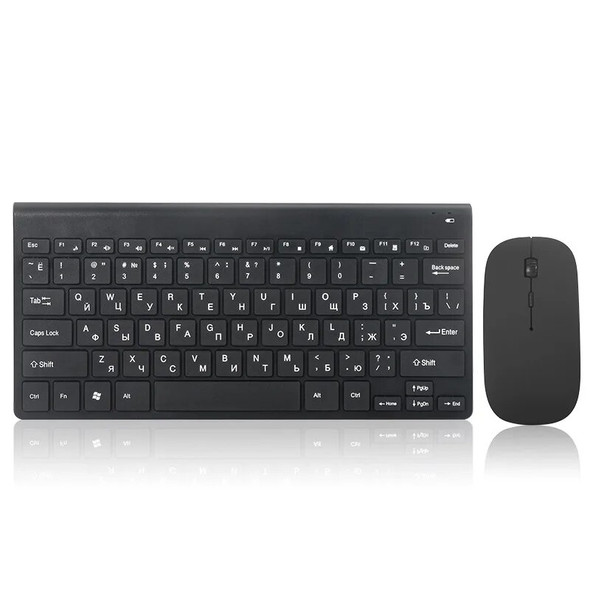 2.4G Wireless Keyboard and Mouse Combo Russian Mini Multimedia Keyboard Mice Set For Laptop PC Portable Wireless Keyboard Mouse