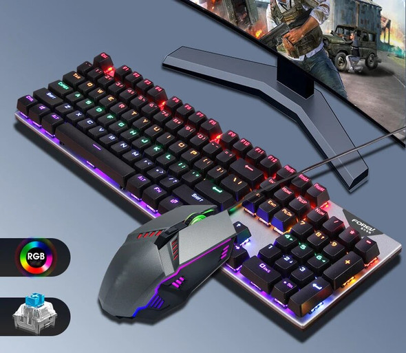 Waterproof mouse keyboard combo set colorful rgb gaming keyboard mouse combos for gamer