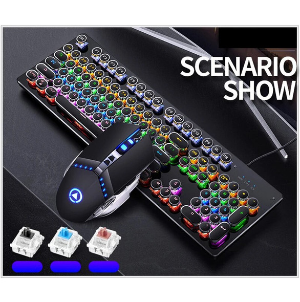 Mechanical Keyboard and Mouse with Headphones with Replaceable Switch Gaming Keyboard and Mouse Combo Headset Gamers Accessories