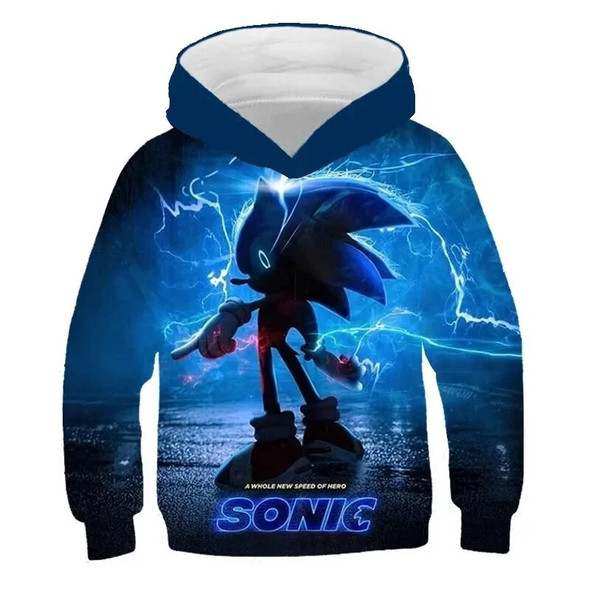 2023 Children's Clothes Sonic 3D Hoodie for Kids Boys and Girls Cartoon Printing Sweatshirt Loose Long Sleeve Spring Autumn