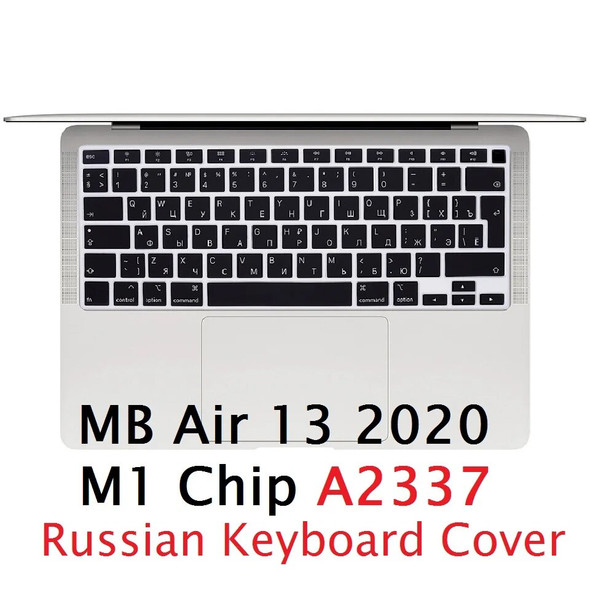 Soft for Macbook Air 13 2020 M1 Chip A2337 Russian EU US Keyboard Cover Silicon For Macbook Air 13 M1 Chip Russian Keyboard Skin