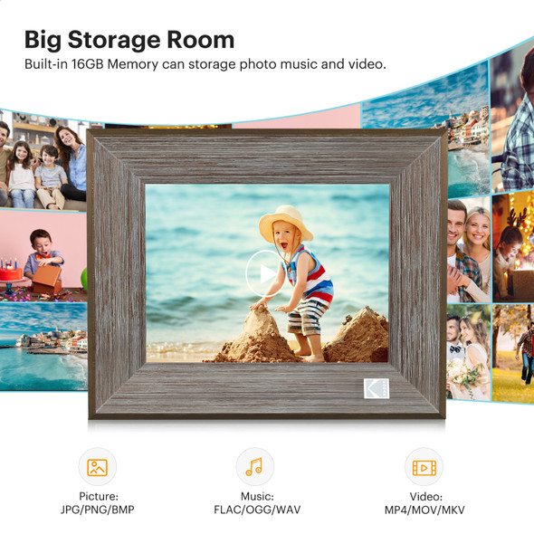 Kodak 8 Inch Digital Photo Frame 1024*768 IPS Touch Screen 16GB Memory Kodak 8 Inch Digital Photo Frame 1024*768 IPS Touch Screen 16GB Memory
