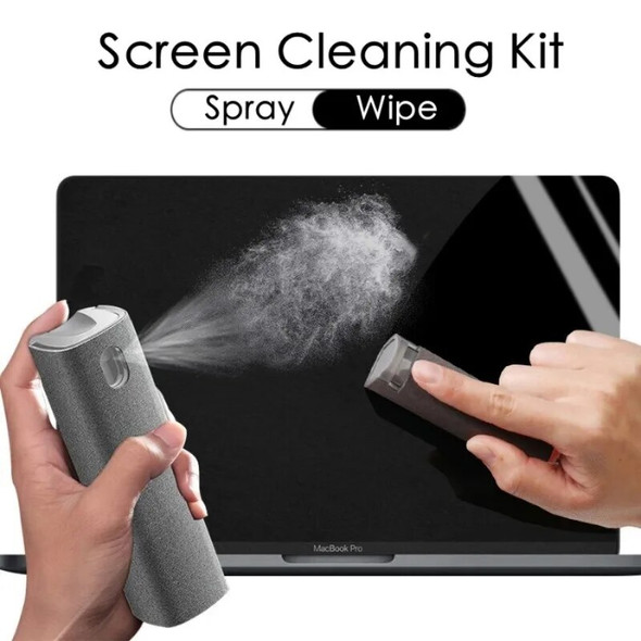 2-In-1 Portable Screen Cleaner Spray Bottle Wiper Microfiber Cloth for Phone Ipad Tablet PC Screen Dust Remover Wipes Tools