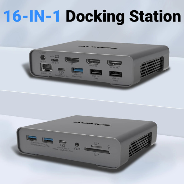 USB C Docking Station Triple Monitor 2xHDMI Displayport RJ45 SD TF Card Reader adapt for macbook Pro air thunderbolt 3/4 laptops