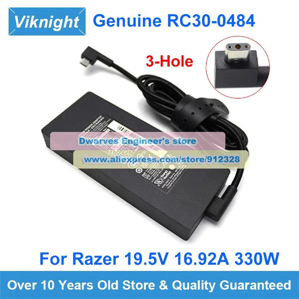 Slim Genuine 19.5V 16.92A 330W AC Adapter RC30-04840200 Charger For RAZER Gaming Laptop BLADE 16 I9 13950HX BLADE 18 I9 13950HX