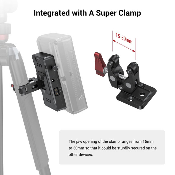 SmallRig V Mount Battery Adapter Plate Power Supply Splitter with SmallRig V Mount Battery Adapter Plate Power Supply Splitter with