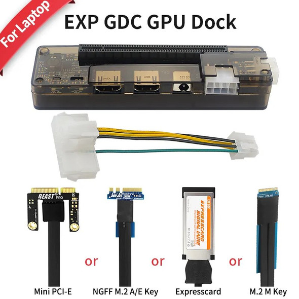 PCI-E EXP GDC External Laptop Video Card Dock Mini PCI-E Expresscard M.2 A E Key M.2 M Key Interface Graphics Card Adapter