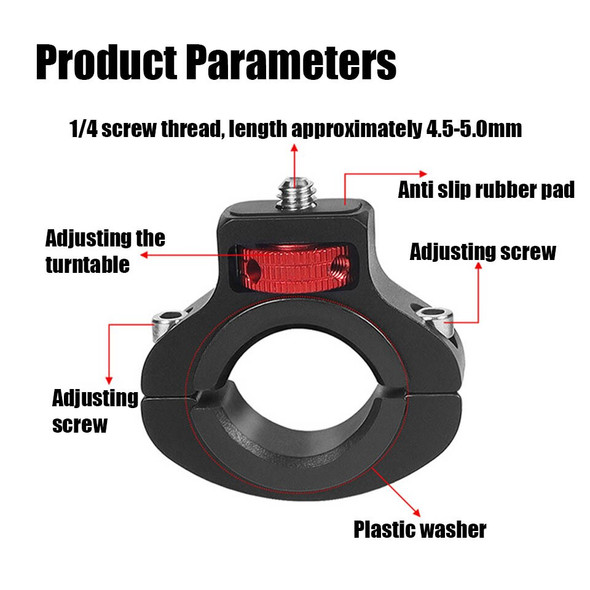 1/4 Screw Single Car Clamp Action Camera Pan Tilt Single Car Bracket 1/4 Screw Single Car Clamp Action Camera Pan Tilt Single Car Bracket