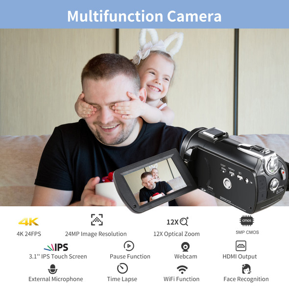 Video Camera 4k Professional Youtube Live Streaming Ordro Ac5 12x
