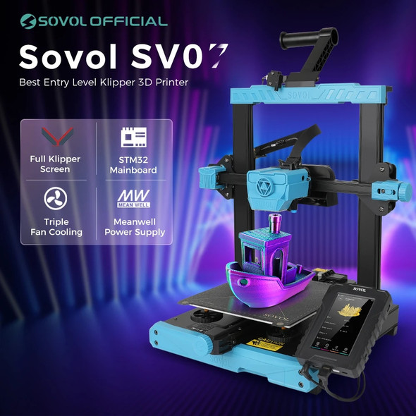 Sovol SV07 Klipper Direct Drive Extruder 3D Printer Print Speed 250mm/S FDM Auto Leveling 32 Bit Silent Board Impresora 3d