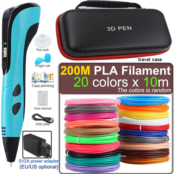 High Quality 3D Pen 3D Printing Pen,200M PLA Filament 1.75mm DIY Pen With Case,Power Adapter,Kids Educational Toys Gift for Kids High Quality 3D Pen 3D Printing Pen,200M PLA Filament 1.75mm DIY Pen With Case,Power Adapter,Kids Educational Toys Gift for Kids