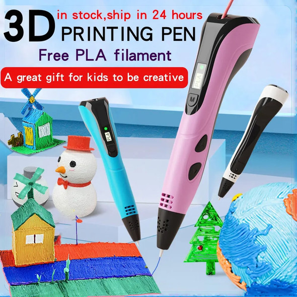 Newest 3D Printing Painting Pen Set with LCD Display 1.75mm 20color PLA Filament Children Creative Birthday Christmas DIY Gift