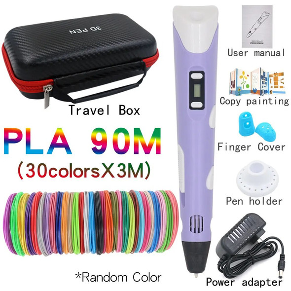 High Quality 3D Pen 3D Printing Pen,90m 30Colors PLA Filament 1.75mm DIY Pen With travel cas,Kids Educational Toys Gift for Kids High Quality 3D Pen 3D Printing Pen,90m 30Colors PLA Filament 1.75mm DIY Pen With travel cas,Kids Educational Toys Gift for Kids