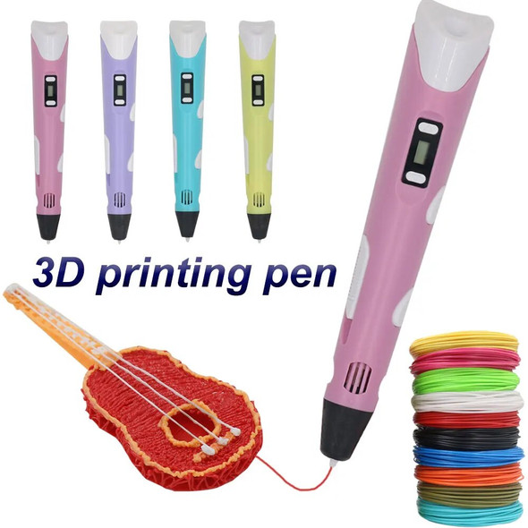 3D Pen with LCD Display, 3D Children's Printing Pen Compatible with PLA/ABS Filament, Creative Gift for Birthday and Christmas