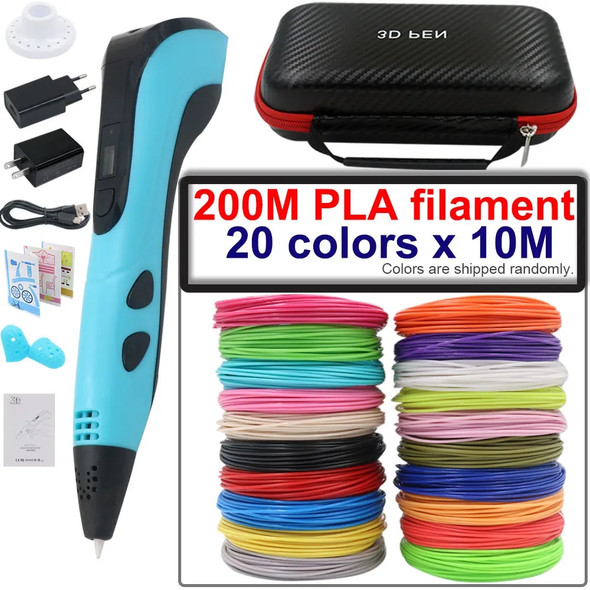 3D Pen for Children,3D Printing Pen with LCD Display,with Power Adapter Suitcase PLA Filament,Christmas Birthday Gift for Kid's