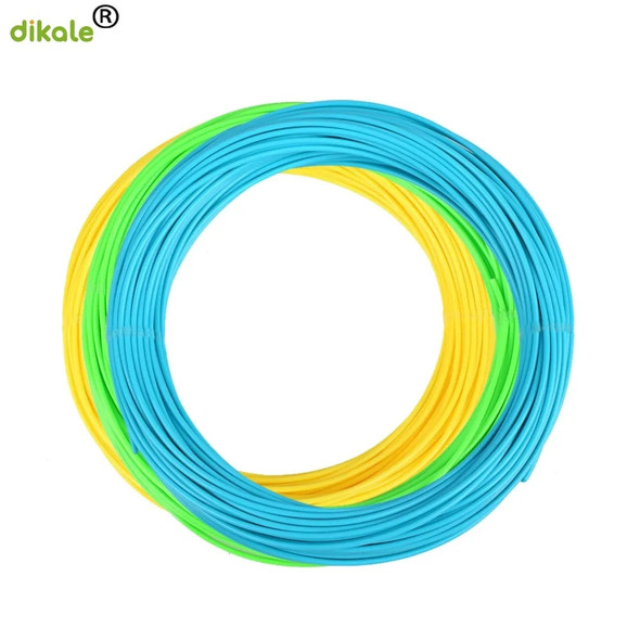 dikale 3m x 3 colors 3D Pen Filament PLA 1.75mm Plastic Rubber Printing Material for 3D Printer Pen Filament