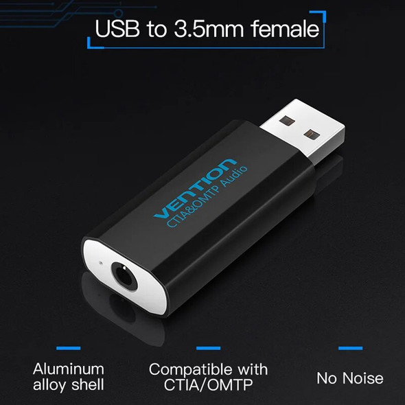 Vention External Sound Card USB to 3.5mm Earphone Headphone Jack 3.5 mm USB Adapter Audio Card for Laptop Computer Sound Card