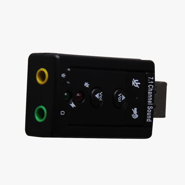 ​USB External 7.1 Channel CH Virtual Audio Sound Card Adapter 3.5mm Headphone Microphone Audio Adapter USB Type-A LED Indicator