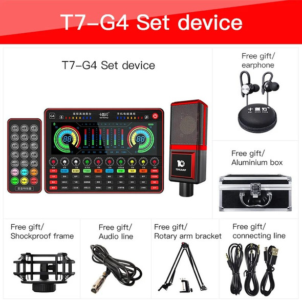 2020 Tenlamp T7 USB Condenser Microphone G4 Sound Card Professional Podcast PC Microphone for PC Live Streaming Gaming YouTube 2020 Tenlamp T7 USB Condenser Microphone G4 Sound Card Professional Podcast PC Microphone for PC Live Streaming Gaming YouTube
