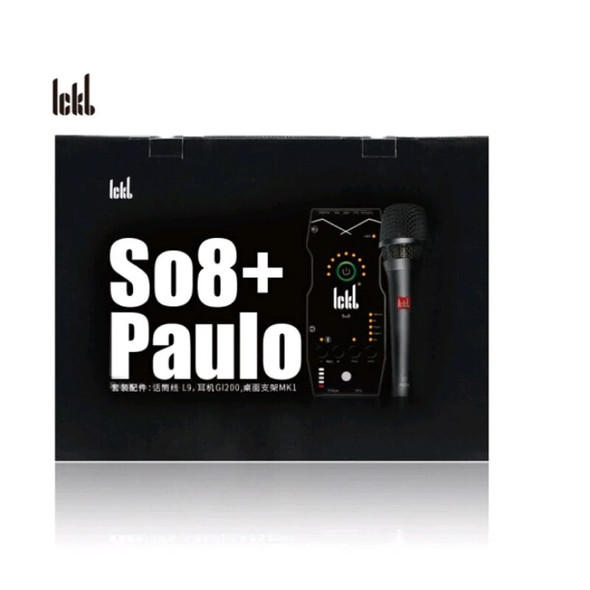 Ickb So8 Paulo Mobile Live Broadcast Recording Sound Card Microphone Set Multifunctional Stereo Audio Interface Studio Sound Car